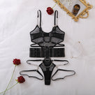 Sheer Hollow Out Chain Teddies