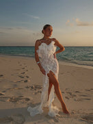 Sleeveless Hollow Ruffle Long Dress