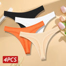Low-Waist Seamless Cotton Thong