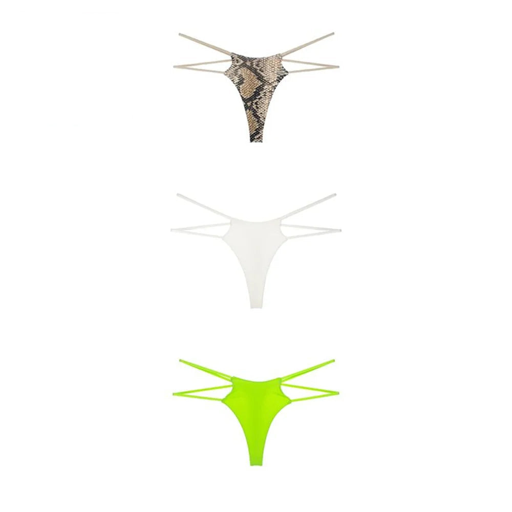 Sexy Double Straps 3Pcs Thongs
