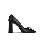 Flower Piece Square Toe Pump Shoes