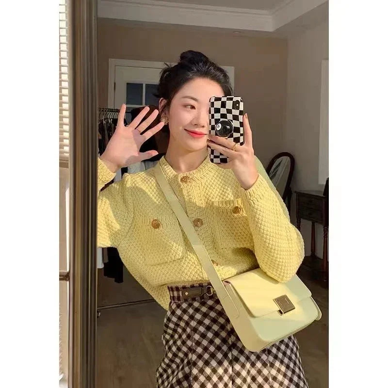 Gold Buttons Knitwear Cardigan