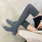 Solid Over-the-Knee Socks Boots