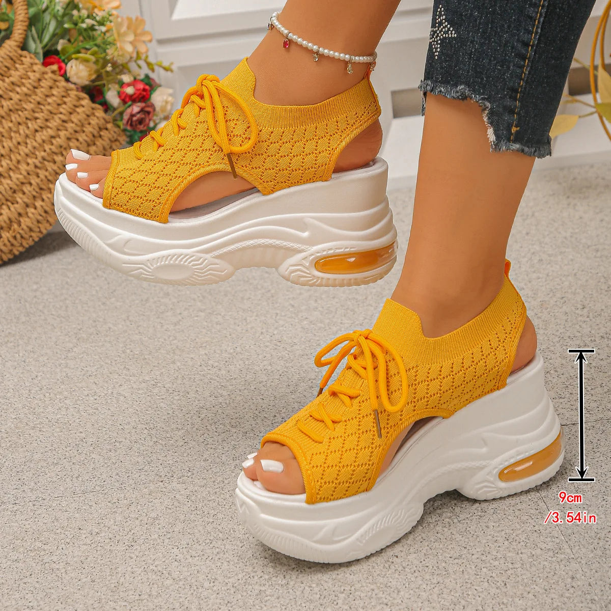 Mesh Breathable Non-Slip Wedges Sandals