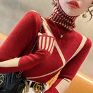Minimalist Line Turtleneck Knit Top