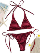 Metallic Satin Two-Pieces Bikini