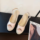 Crushing Curve Wedges Slingback Shoes