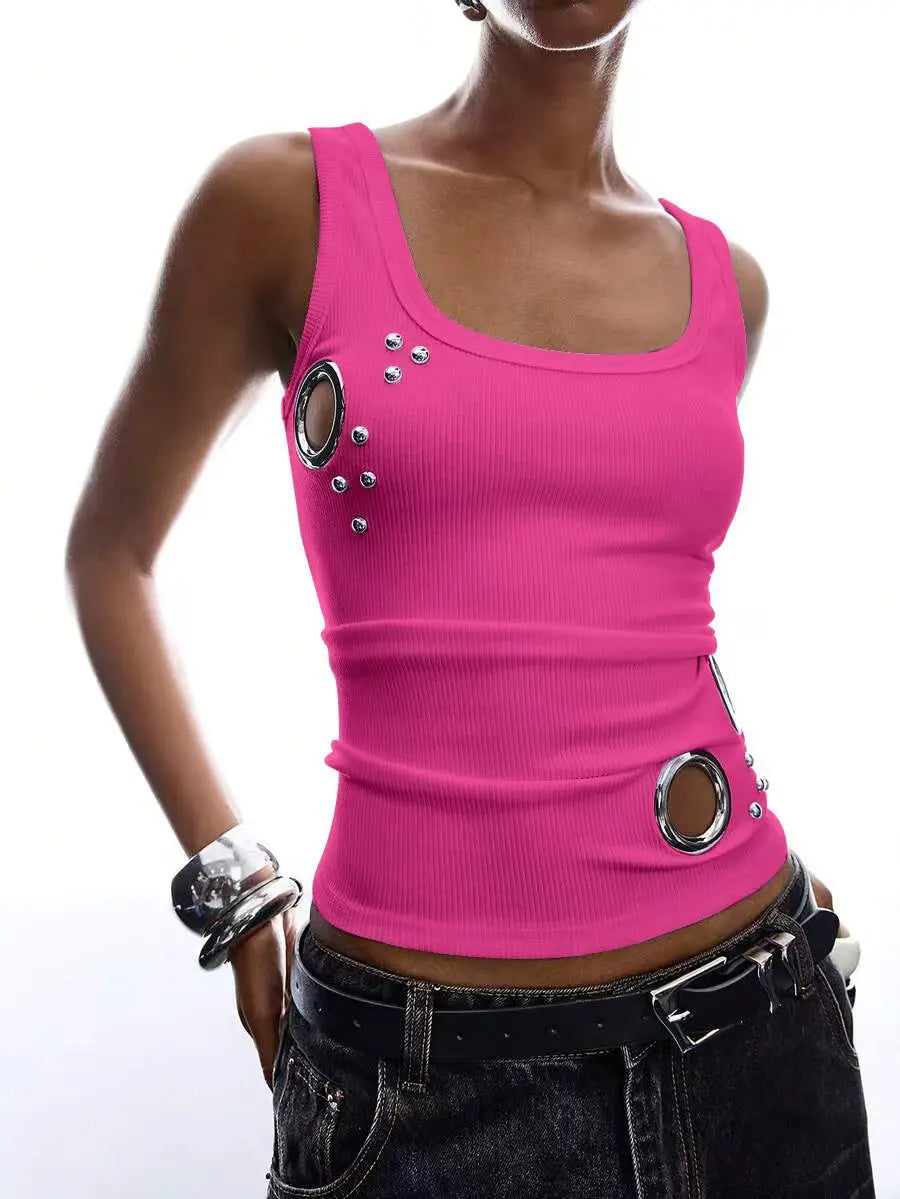 Punk Y2K Hollow Out Tank Top