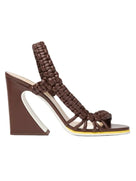 Slanted Braid Strapped Style Pump Sandals