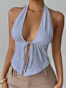 Casual Stripe Knit Tank Top
