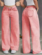 Burnt Rose Wide Leg Jeans