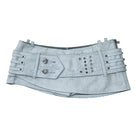 PU Leather Embroidered Belt Shorts