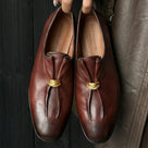Retro Pleated Metal Ring Flat Shoes