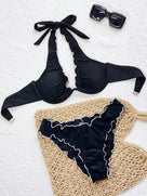 Ruffled Frilled Halter Underwired Bikini
