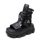 Casual Sporty Zip-Up Platform Sandals