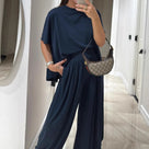 Casual Short-Sleeved Tee Pants Set