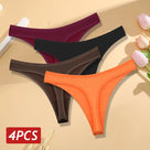 Low-Waist Seamless Cotton Thong