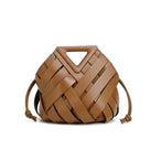 PU Leather Woven Shoulder Bag