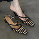 Hollow Out Metal Buckle Pumps Sandals