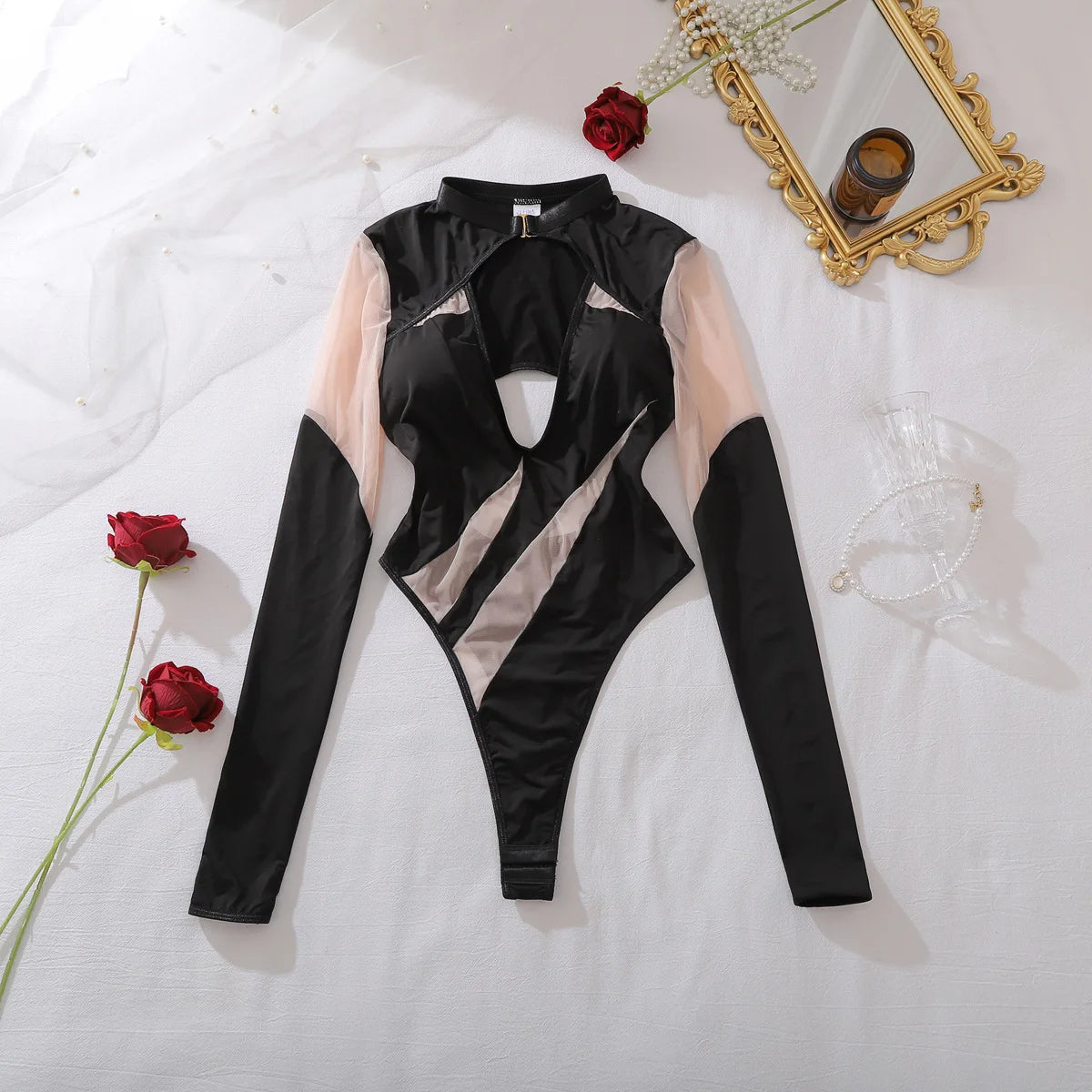 Hollow Chest Back Open Teddies