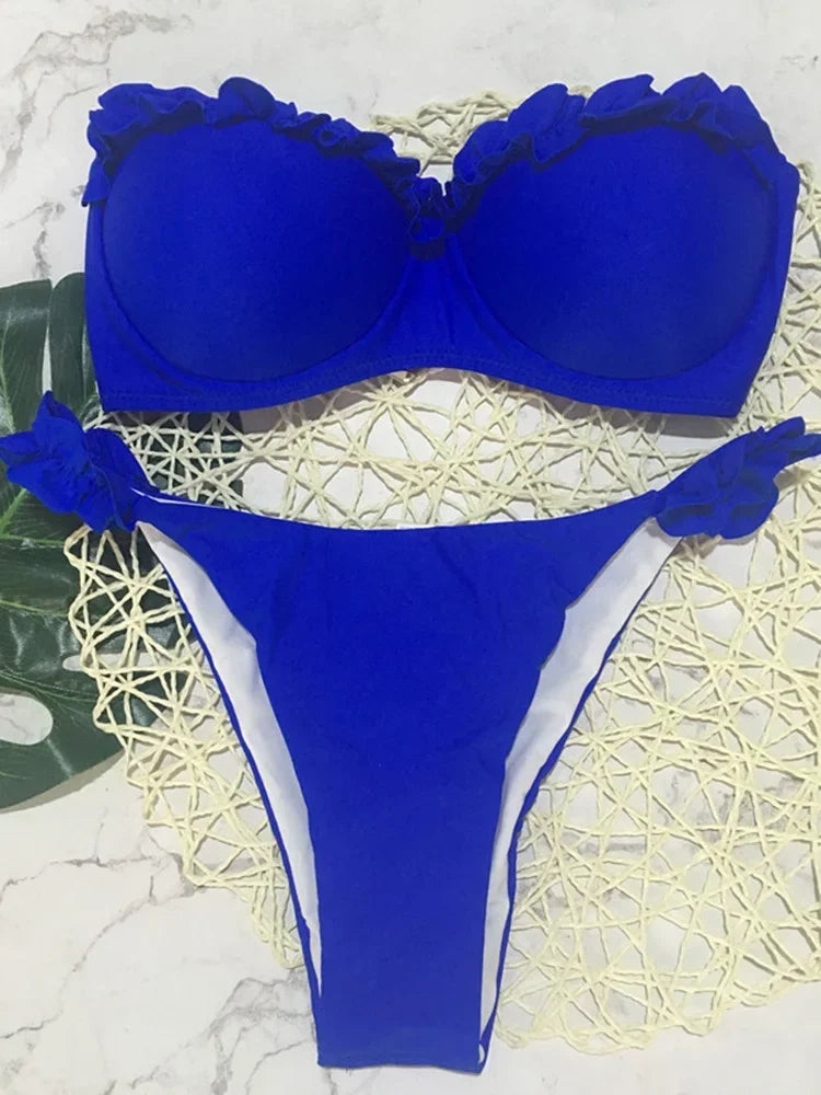 Ruffle Detail Beachwear Two-Piece