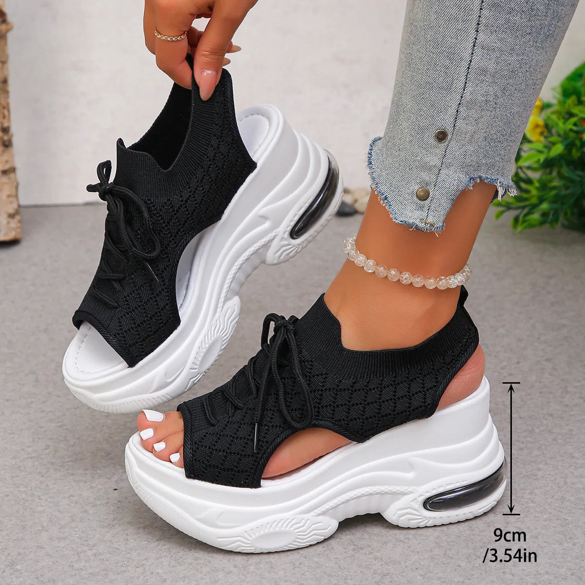 Mesh Breathable Non-Slip Wedges Sandals