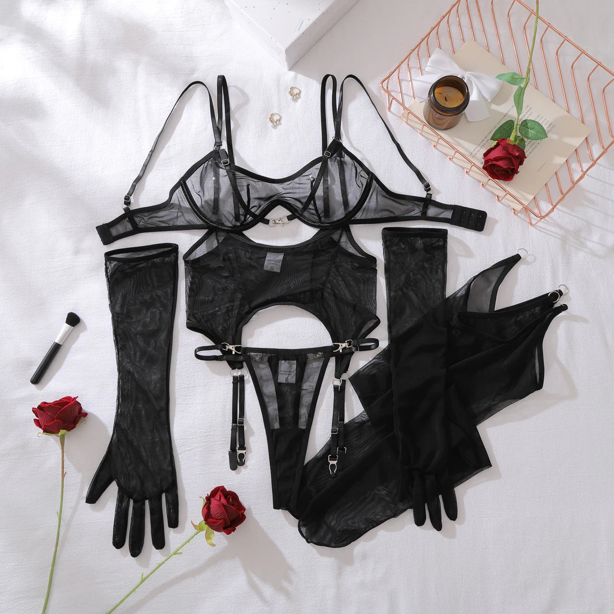 Seductive See-Through Belt Thong Lingerie