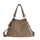 Rivet Decoration Solid Leather Shoulder Bag