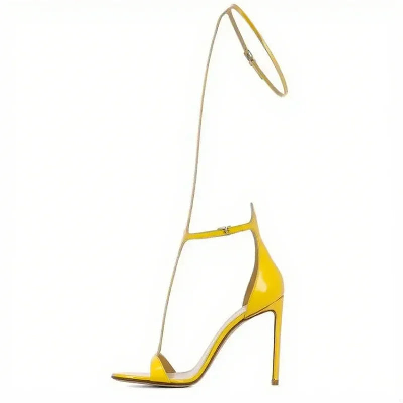 Long T-Strap Cover Heel Stiletto