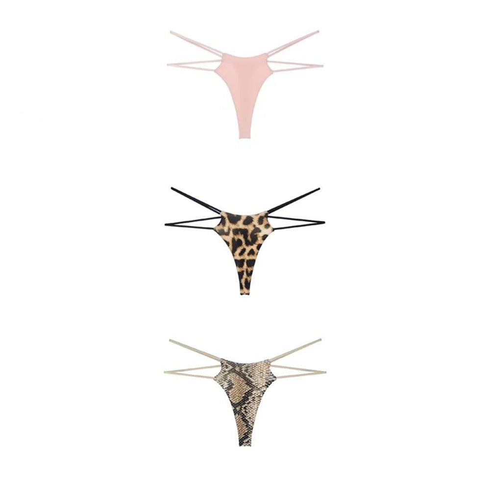 Sexy Double Straps 3Pcs Thongs