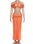 Twist Bandage Halter Skirt Set