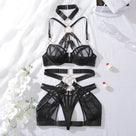Ring Hollow Sheer Black Lingerie