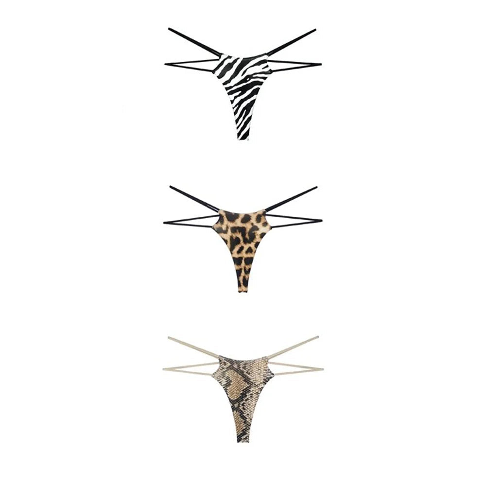 Sexy Double Straps 3Pcs Thongs