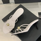 Metal Decoration Thin Heels Sandals