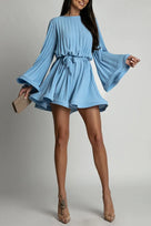 Elegant Pleated A-Line Mini Dress
