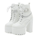 Chain Decor Block Heeled Ankle Boots