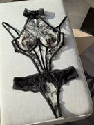 Black Embroidered Lace Teddies