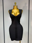 Deep V-neck Bodycon Mini Dress