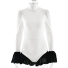Solid Ruffled Long Sleeve Romper