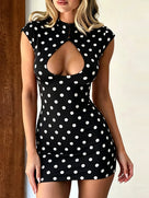 Round Neck Fitted Mini Dress