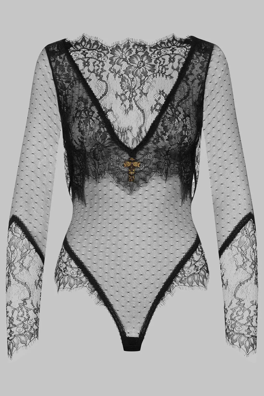 Exotic Lace Sheer Dot Teddies