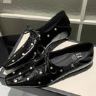 Dots Rivet Bow Knot Flat Shoes