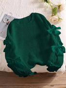 Bows Detail Raglan Sleeves Sweater