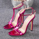Electric Magenta Thin Heels Sandals