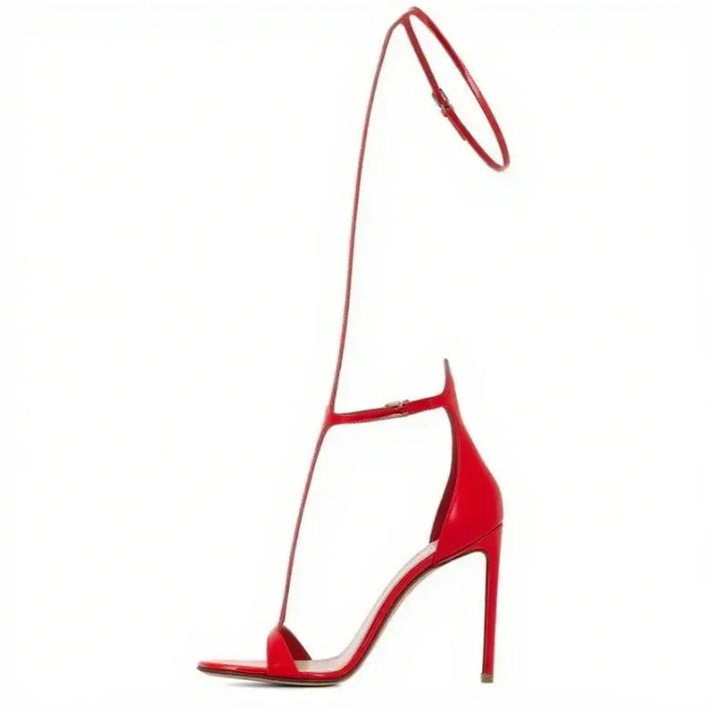 Long T-Strap Cover Heel Stiletto