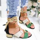 Gladiator Colorful Strap Heeled Sandal