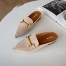 Rome Unicorn Flock Suede Thin Heels Women Flat Shoes