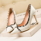 Rivet Satin High Heels Shoes