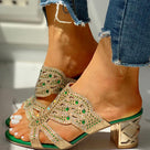 Slip On Leisure Golden Heeled Sandal