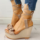 Flock Sweet Bow Ankle Strap Wedges